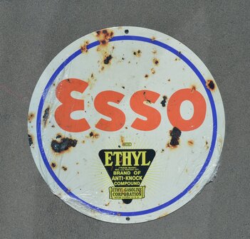 metalen Esso ethyl &#039;roestig&#039; bord