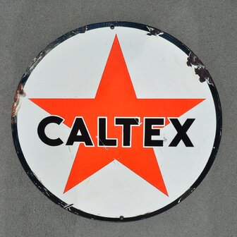metalen Caltex &#039;roestig&#039; bord