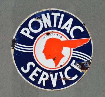 metalen Pontiac service &#039;roestig&#039; bord 
