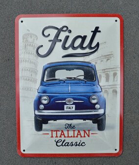 blikken FIAT Italian legend bord 15x20cm