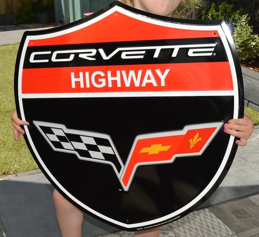 blikken Corvette highway bord XXL