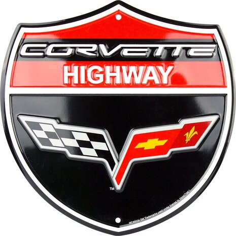blikken Corvette highway bord XXL