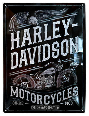 blikken Harley-Davidson motorcycles bord