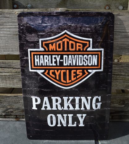 blikken Harley-Davidson parking only bord small