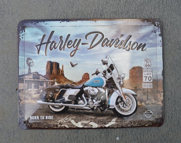 blikken Harley roadking Route 66 bord 