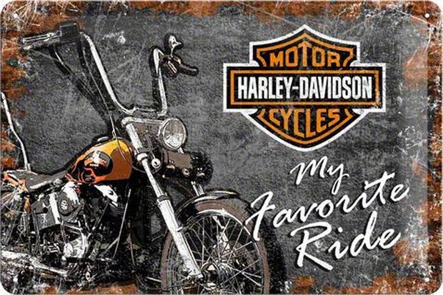 blikken Harley Davidson my favorite ride bord
