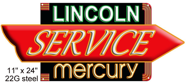 metalen Lincoln Service Mercury bord 