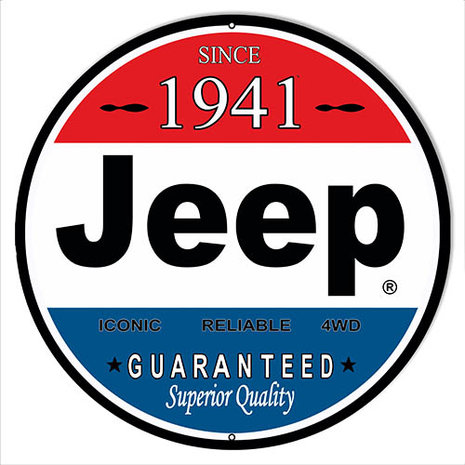 metalen Jeep since 1941 bord