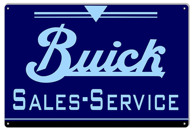 metalen Buick sales and service bord 