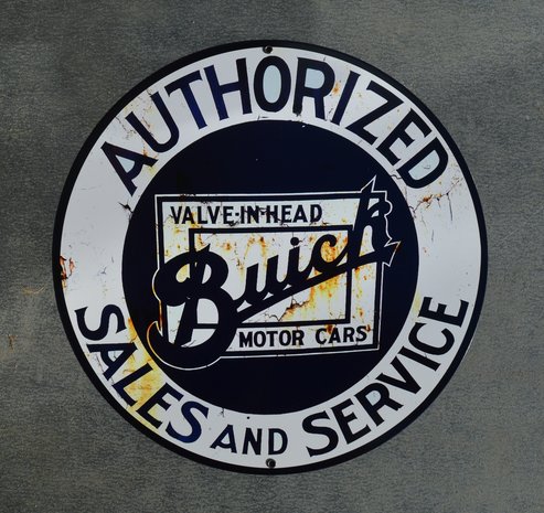 metalen Buick sales service bord