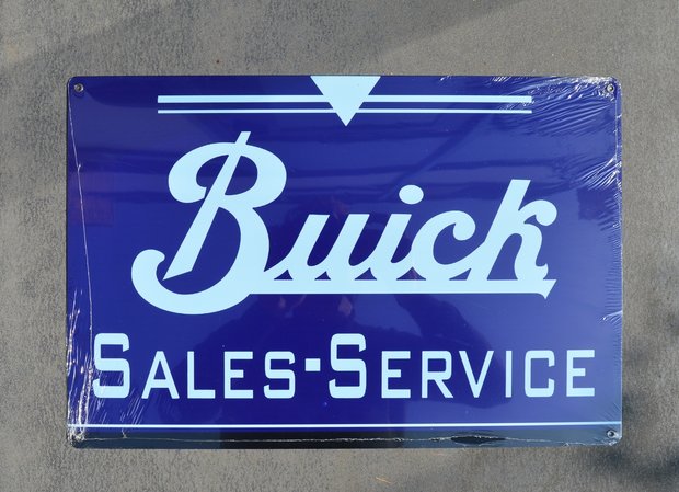 metalen Buick sales and service bord 