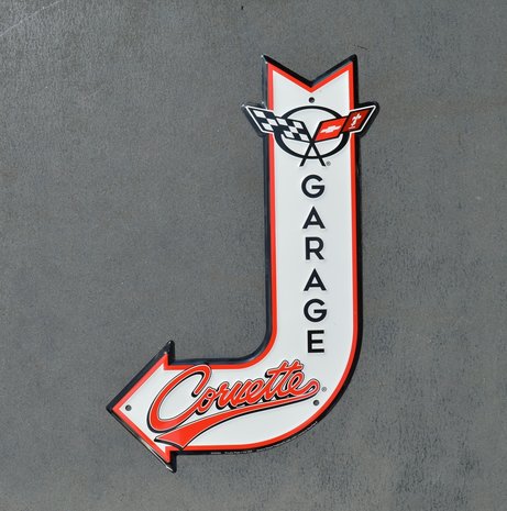 blikken Corvette garage arrow bord