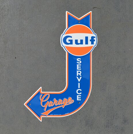 blikken Gulf garage arrow bord