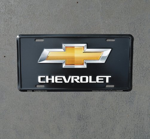 USA kentekenplaat Chevy bowtie modern zwart