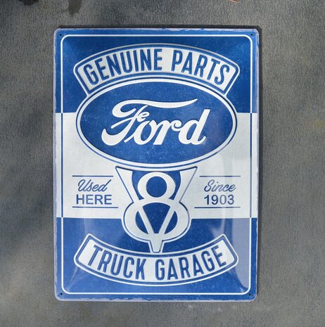 blikken Ford V8 truck garage bord 