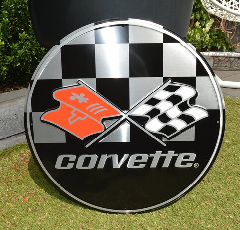blikken Chevrolet Corvette racing bord XXL