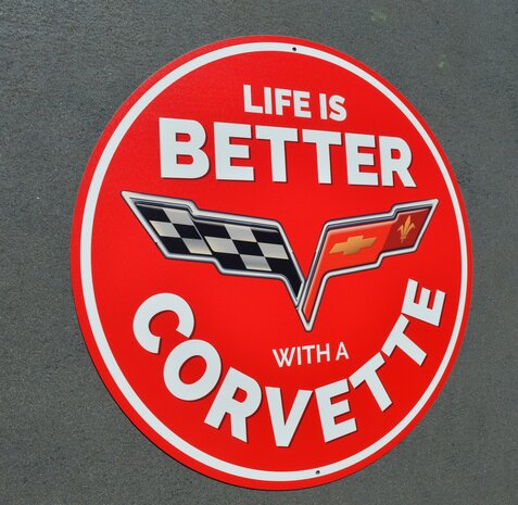 metalen Life is better with a Corvette C6 bord 