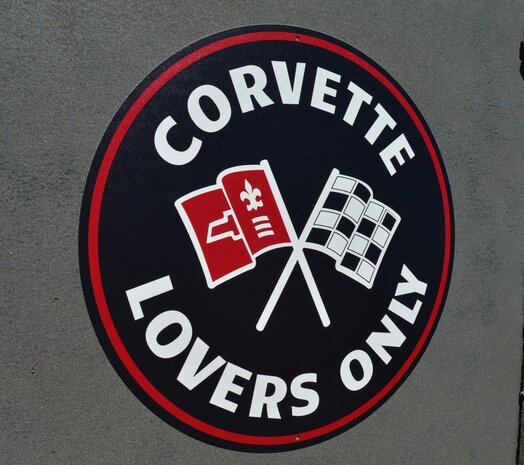metalen Corvette lovers only bord 