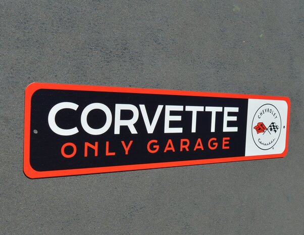 metalen Corvette only garage bord 