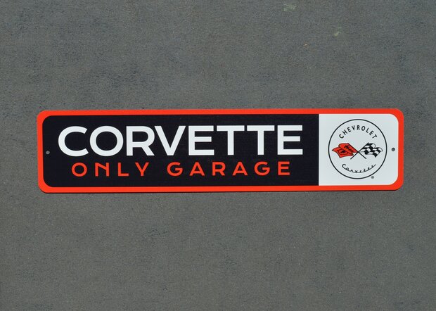 metalen Corvette only garage bord 