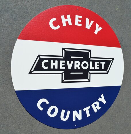 metalen Chevy country rond bord 