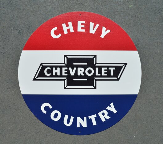 metalen Chevy country rond bord 