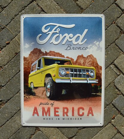 blikken Ford Bronco pride of America bord 