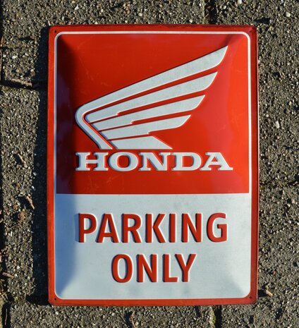 blikken HONDA parking only bord 