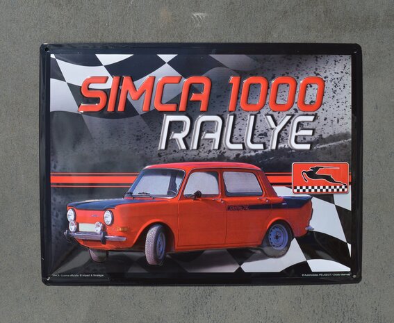 blikken Simca 1000 rallye bord 