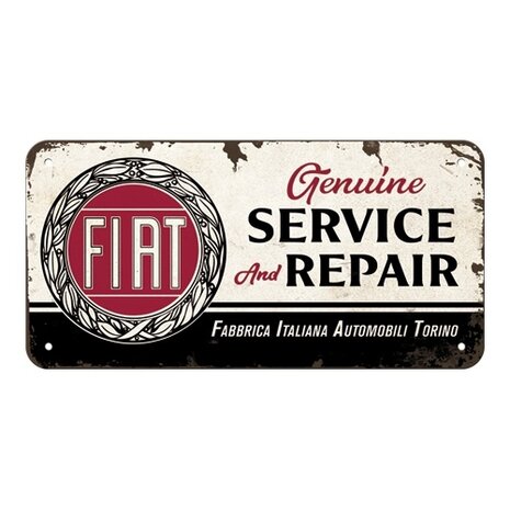 blikken Fiat service & repair bord 10x20cm