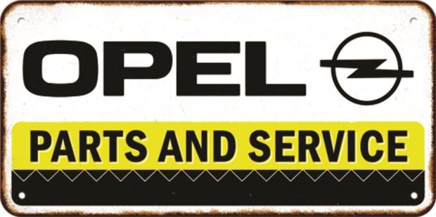 blikken Opel parts & service bord 10x20cm