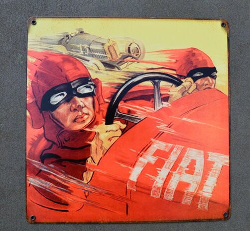 metalen Fiat race car bord