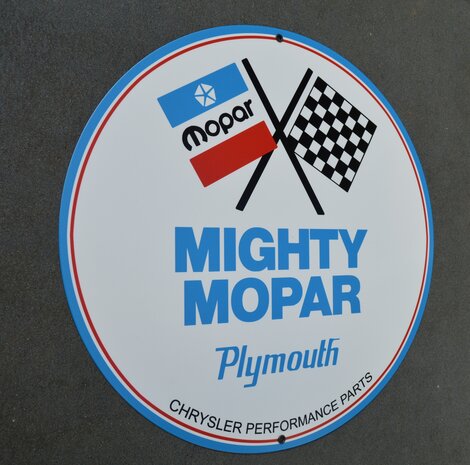 metalen Plymouth mighty mopar bord 