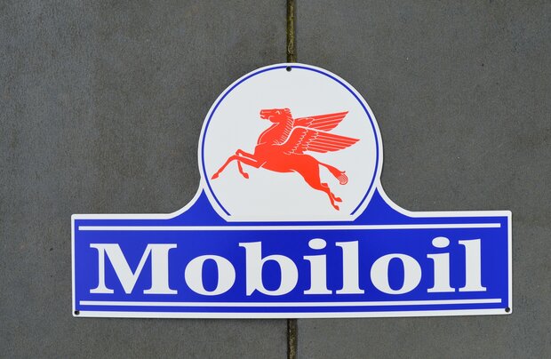 metalen Mobiloil bord