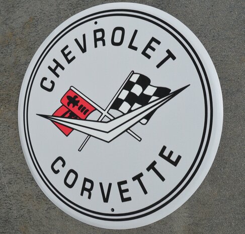 blikken Chevrolet Corvette (grijs) bord 