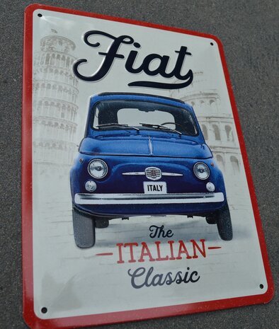 blikken FIAT Italian legend bord 15x20cm